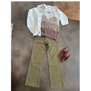 Diane Von Furstenberg DVF Vintage Sweater Vest Sleeveless Brown Knit Large